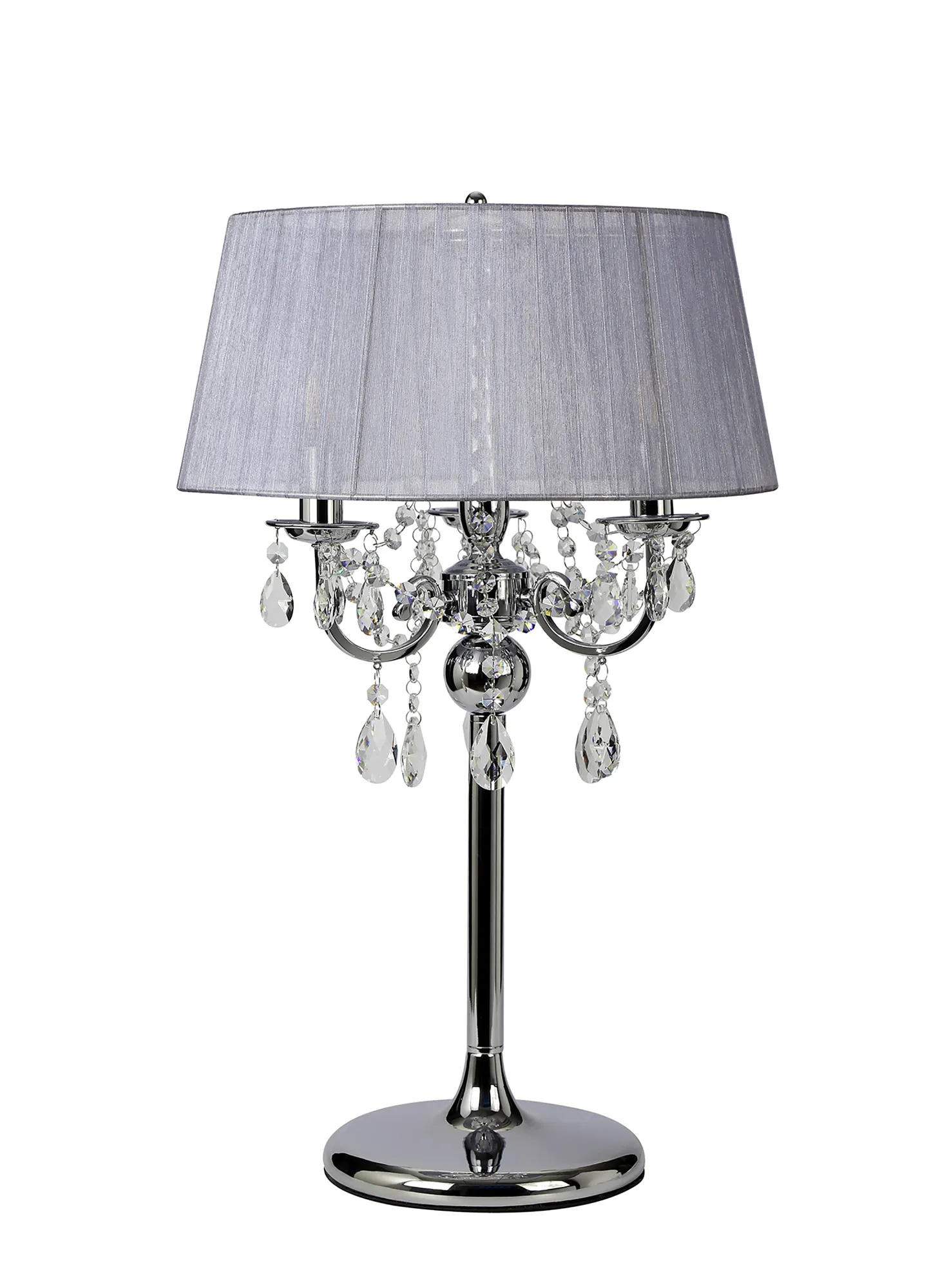 Olivia Crystal 61cm 3 Light Table Lamp IL30062/GY  Diyas Olivia Polished Chrome-Grey